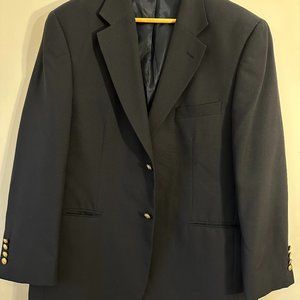 Covington Mens Navy Blue Solid Blazer Sport Coat Suit Jacket Sz 42R Gold Buttons